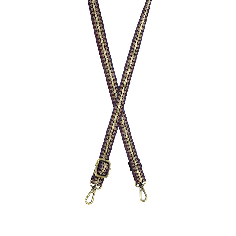 Burgundy High Peak Embroidered Guitar Strap