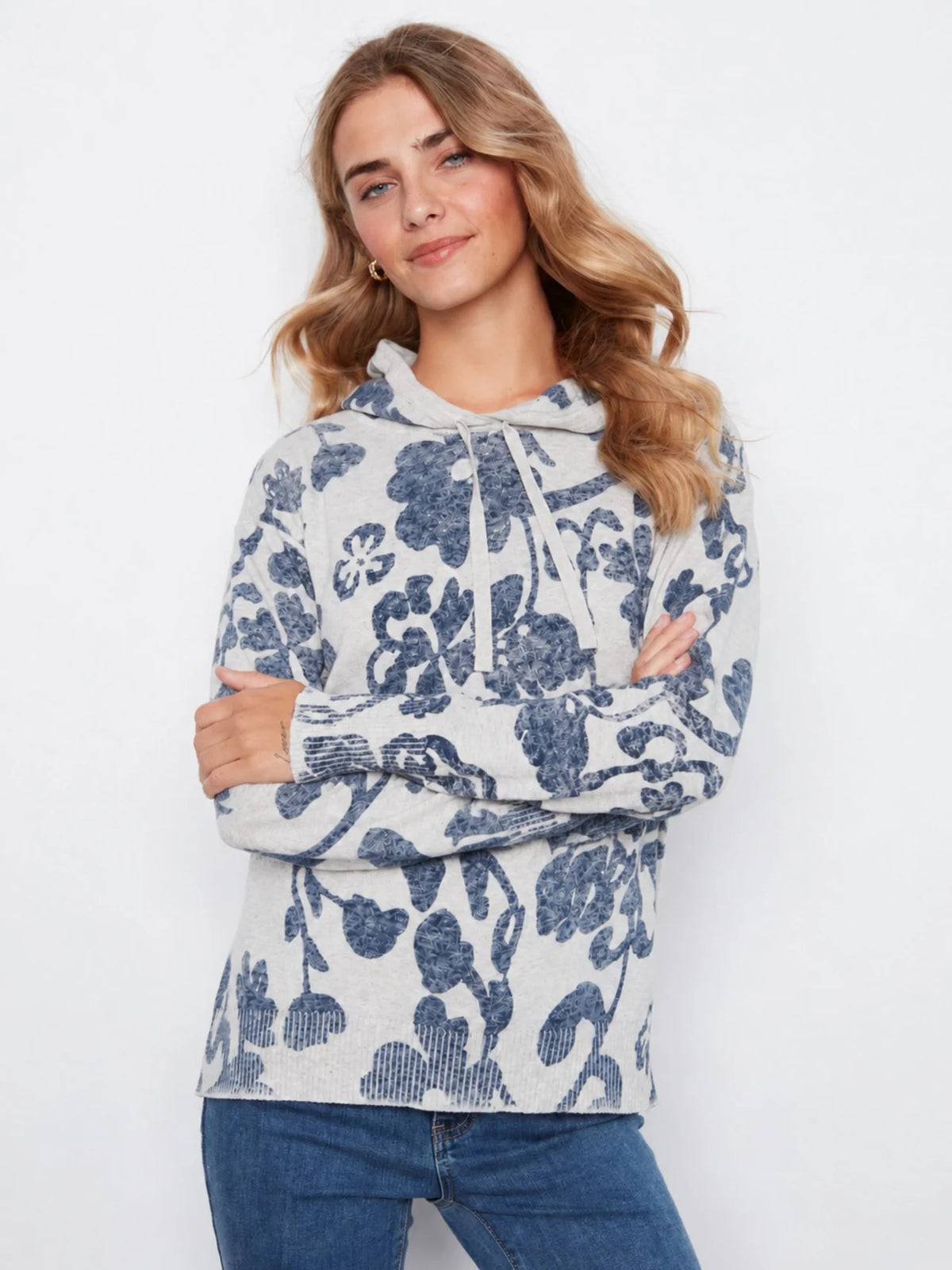 Printed Cotton Hoodie Sweater