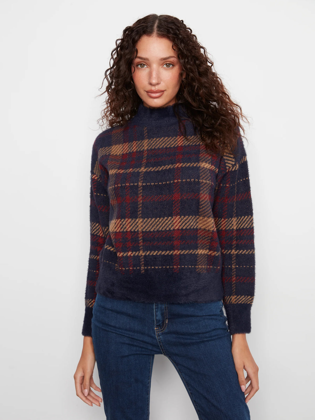 Jacquard Plaid Sweater