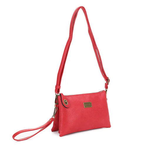 Ella Red : Crossbody Bag + Wristlet