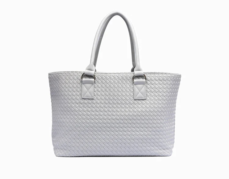 Dove Gray Woven HydroTote - Vegan Leather