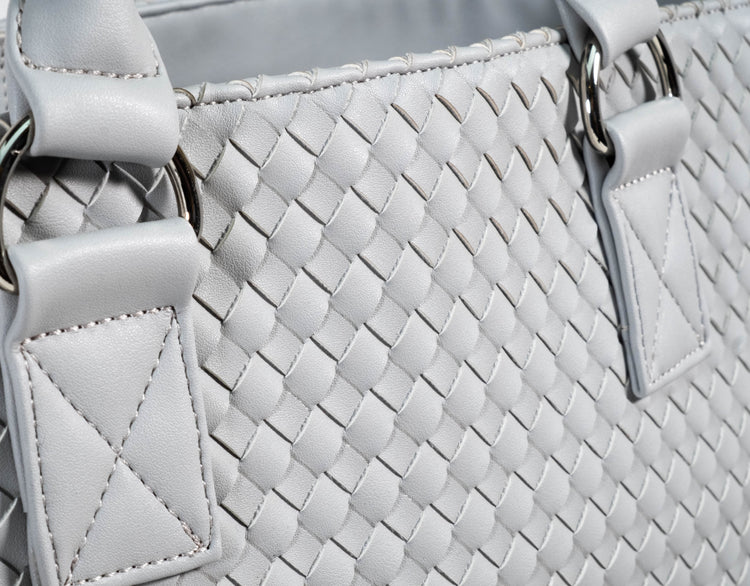 Dove Gray Woven HydroTote - Vegan Leather