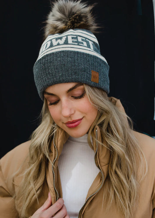 Gray Midwest Pom Hat