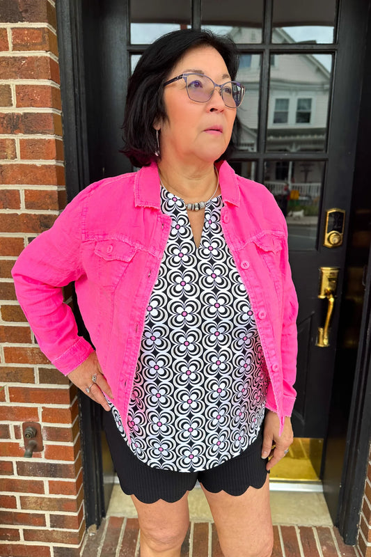 Hot Pink Linen Jacket