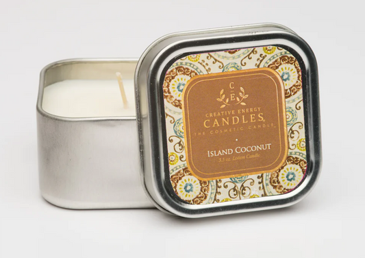 Creative Energy Candles Travel Tin 3.5 oz. - Island Coconut
