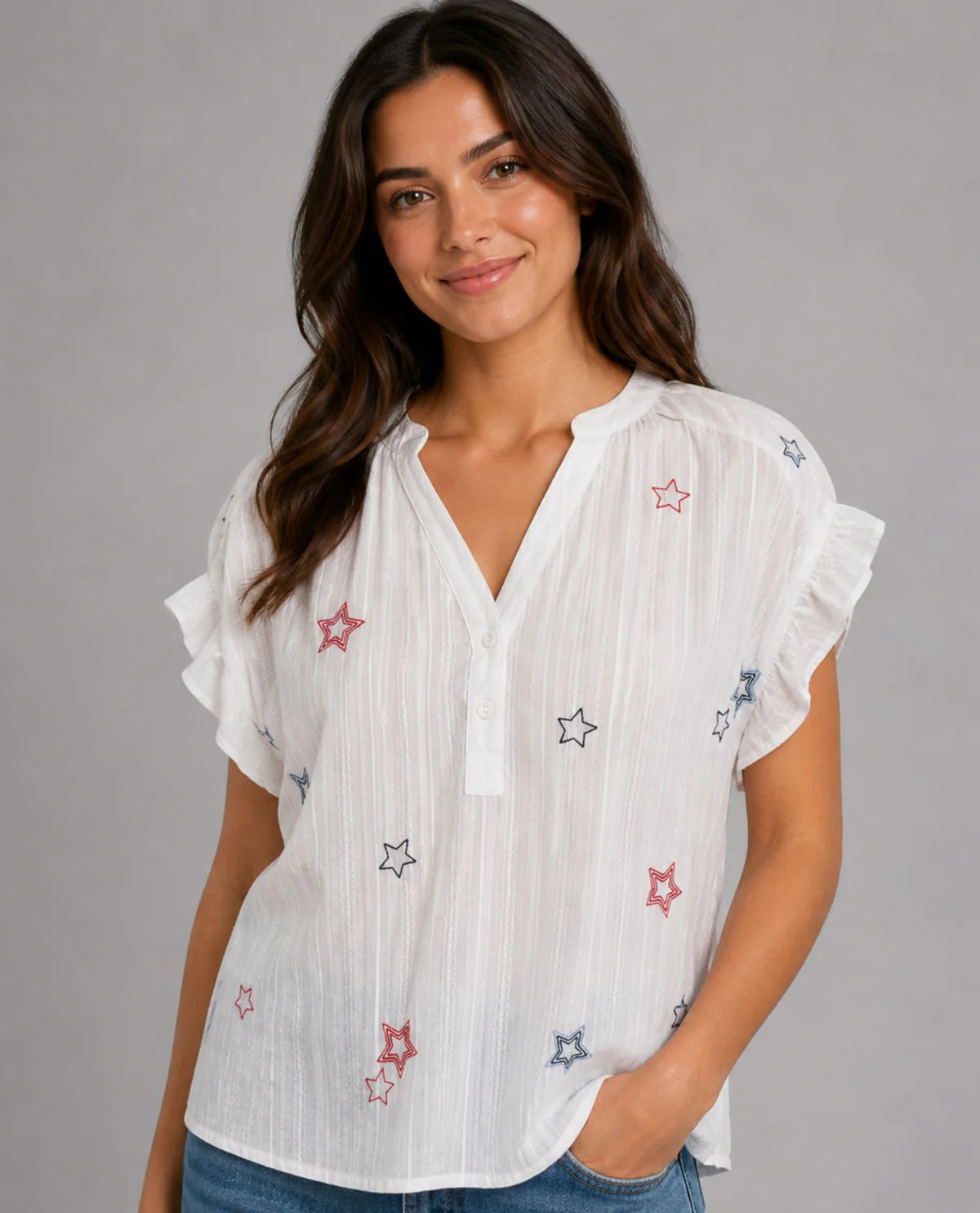 Stars V-Neck Top