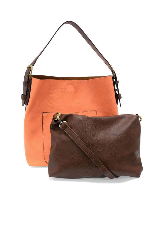 Classic Hobo Handbag - Coral Peach