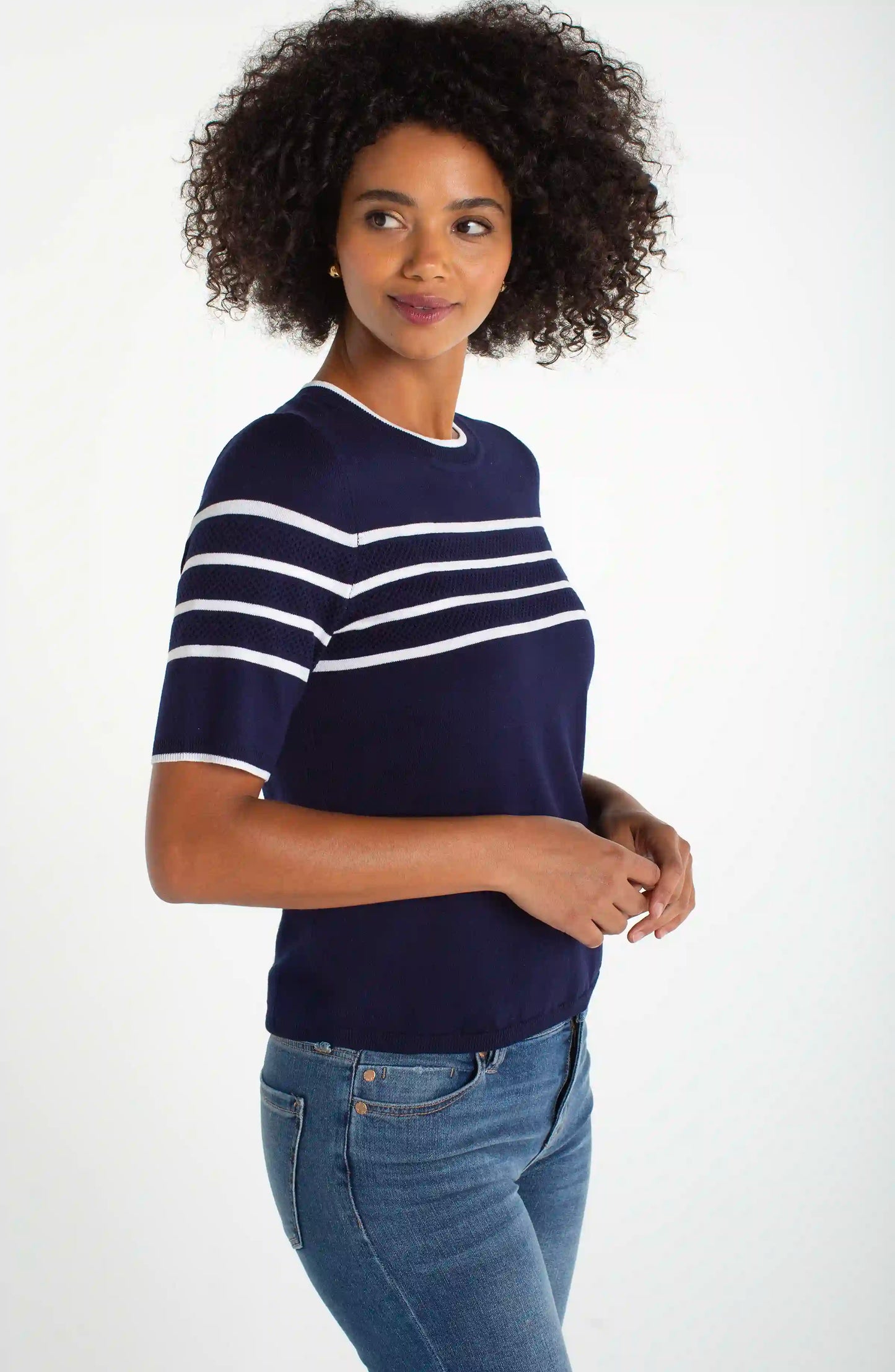 Short Sleeve Crew Neck Sweater
