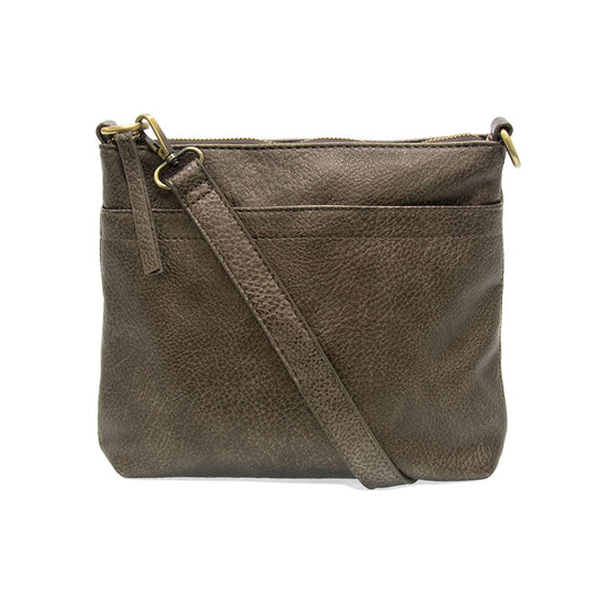 Layla Top Zip Crossbody Bag - Metallic Pewter