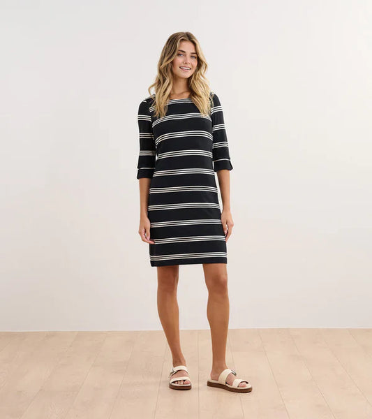 Lucy Dress Caviar Stripes