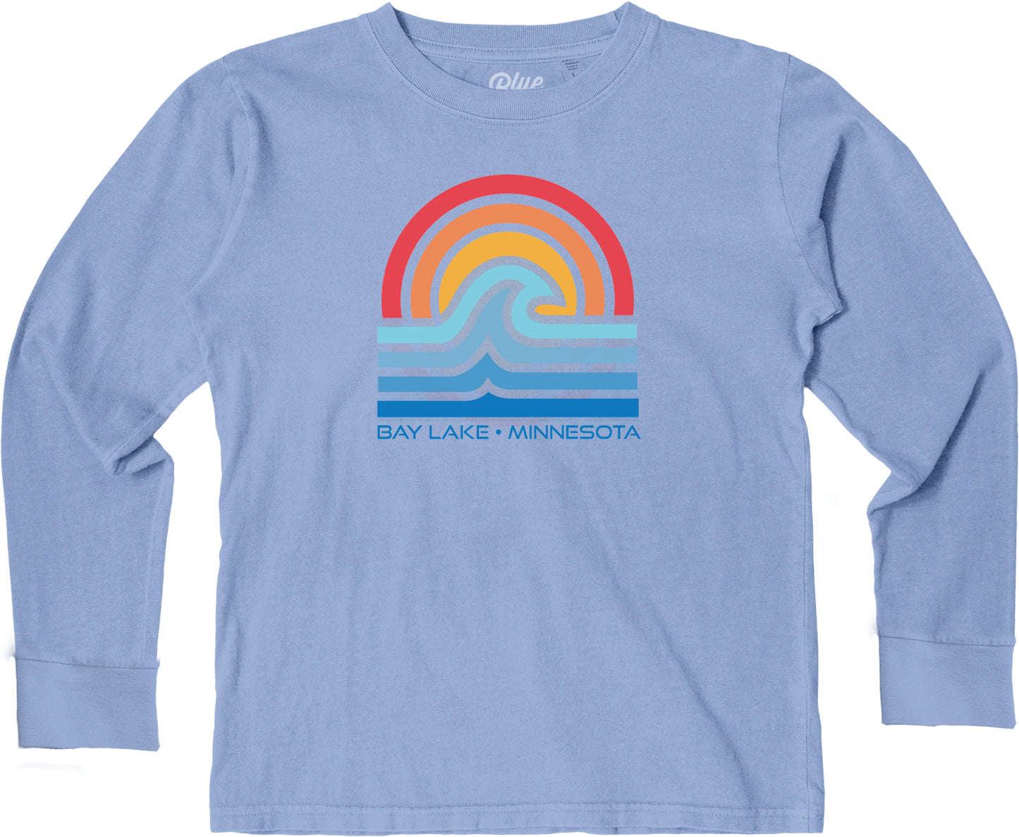Bay Lake Youth Aragonite Wave Longsleeve -Cornflower