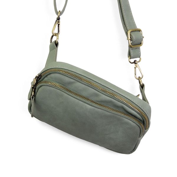 Sage: Kylie Double Zip Sling Belt Bag