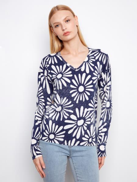Reversible Floral Sweater