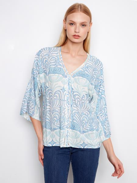Dolman Blouse w/Front Button Detail