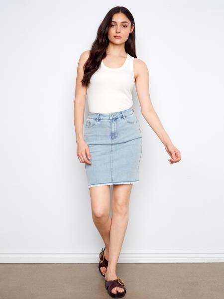 Skort With Frayed Hem