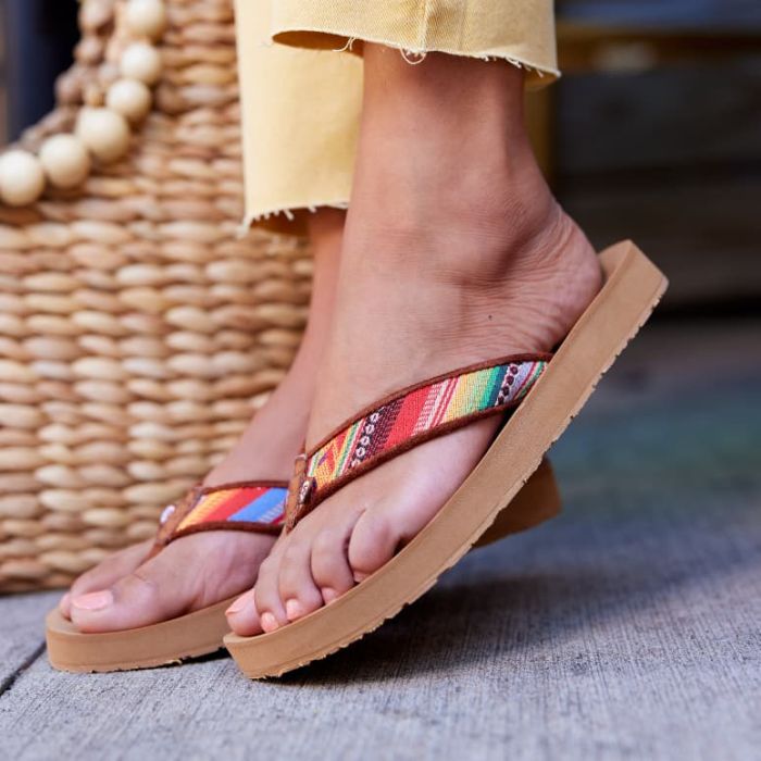 Tan Frisco Stripe Flipflop