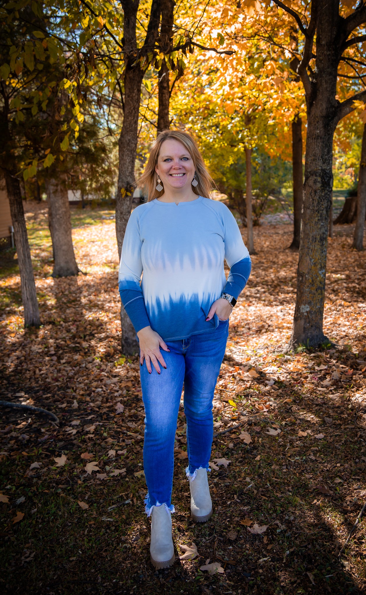 Tie Die Crew Raglan Sleeve
