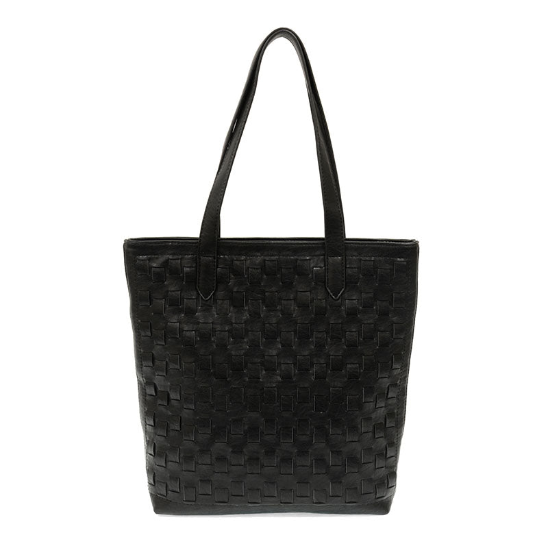 Willa Woven North/South Tote - Black