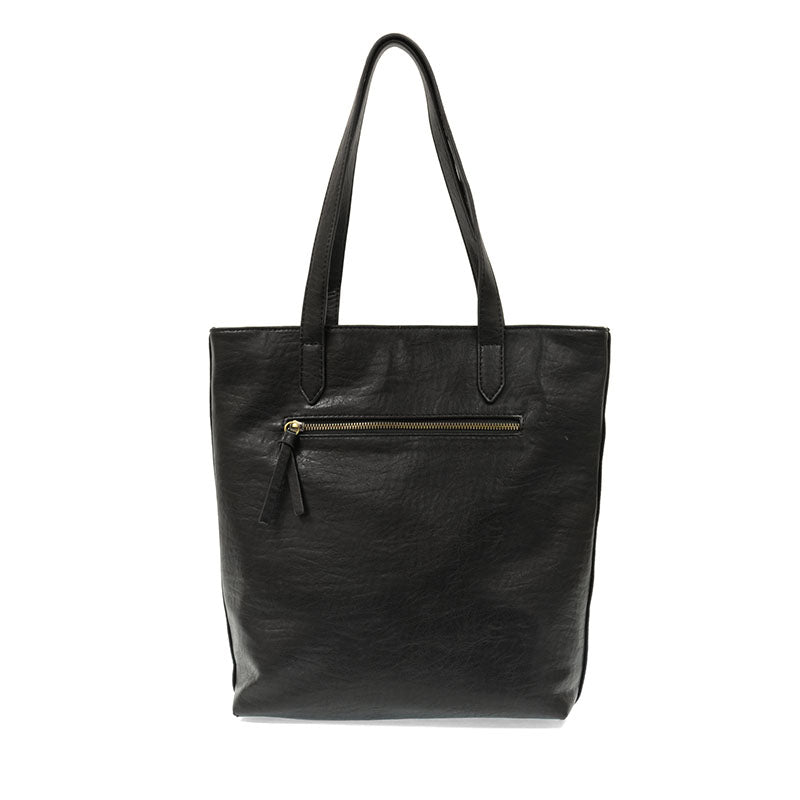 Willa Woven North/South Tote - Black