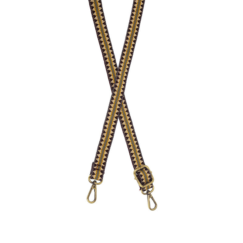 Wine High Peak Embroidered Guitar Strap