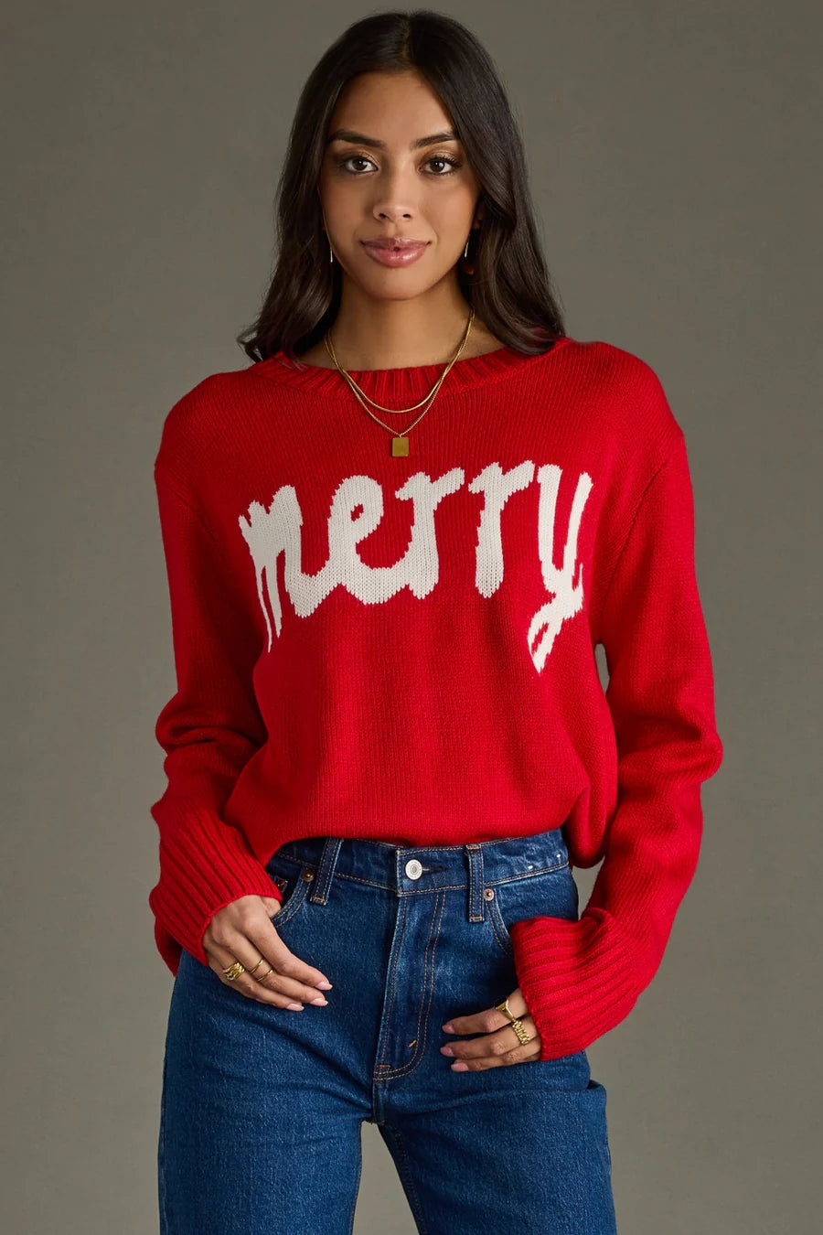 Merry Sweater - Red & White