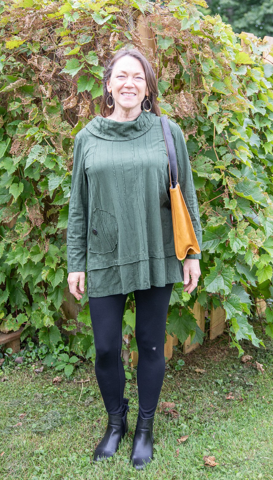 Cowl Neck Tunic - Forest