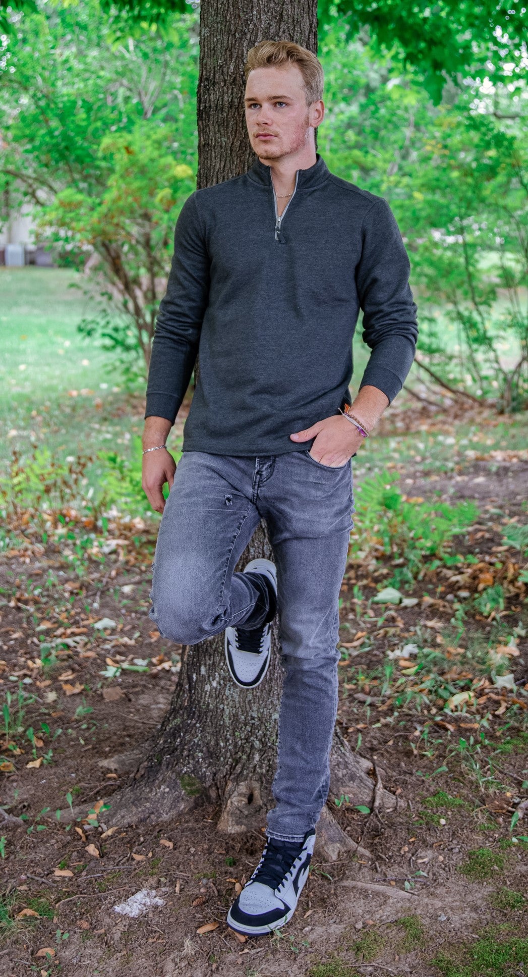 Ozark 1/4 Zip Pullover - Denim