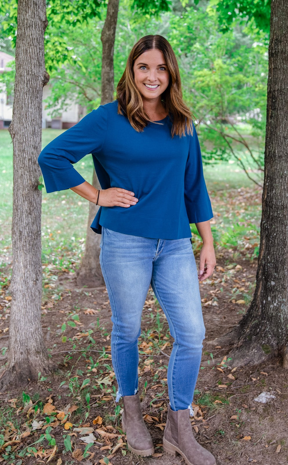 Deep Hem Tee - Baltic