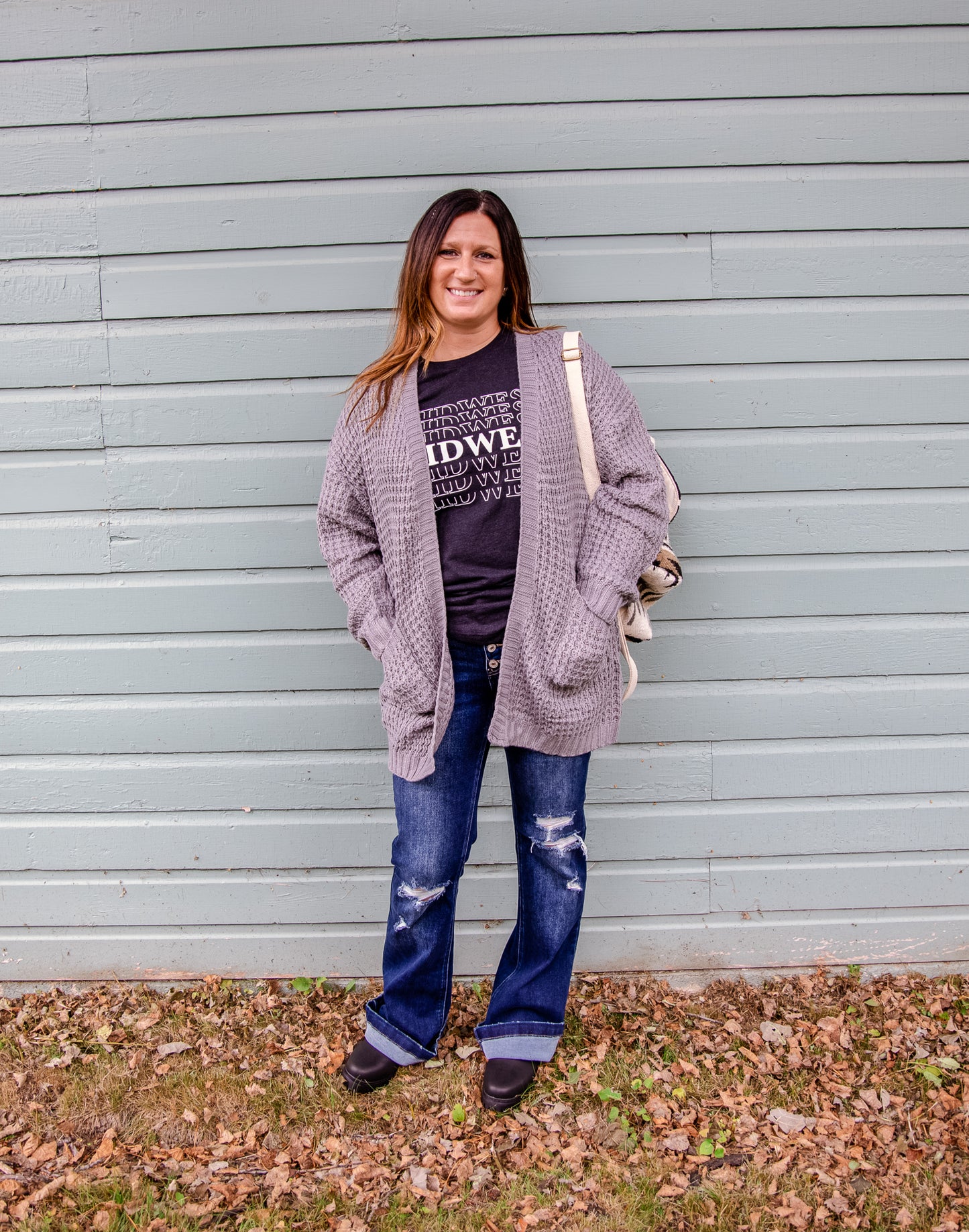 Button Up Distressed Flare