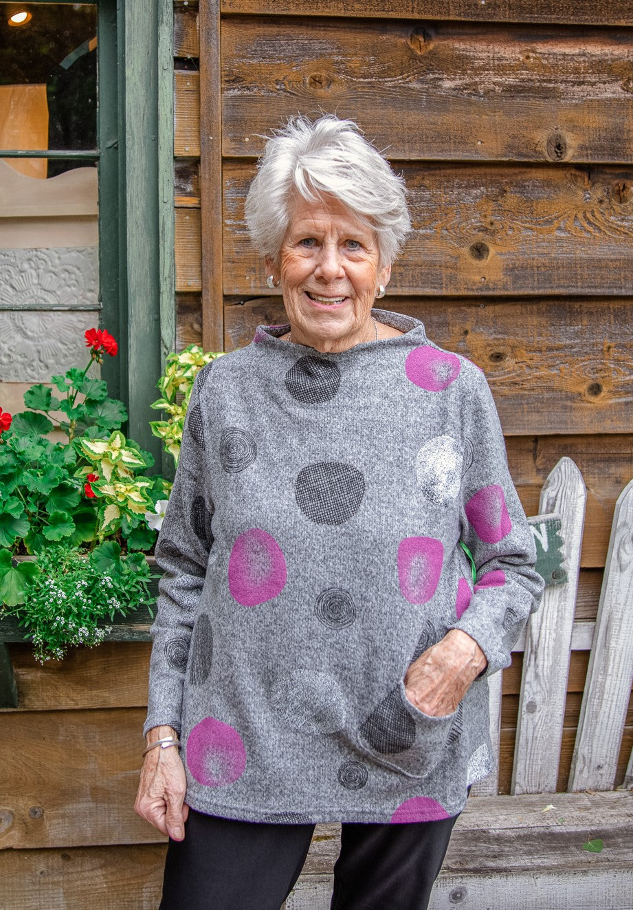 Funnel Neck Pocket Tunic
