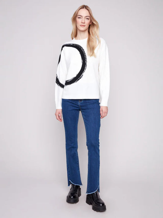 Jacquard Crew Neck Sweater