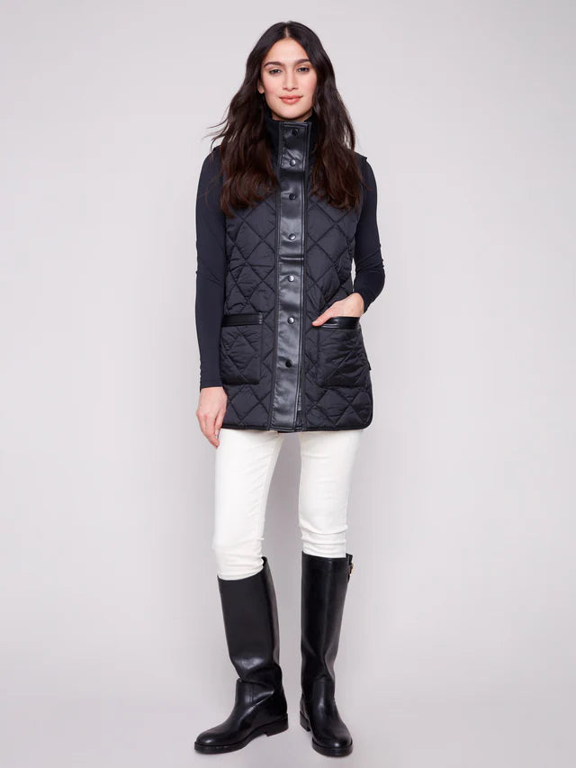 Reversible Button Front Quilted Vest