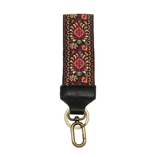 Red Folk Medallion Easy Find Wristlet