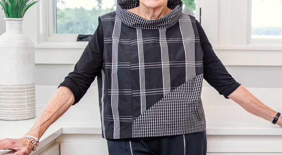 Aria Topper - Black Plaid