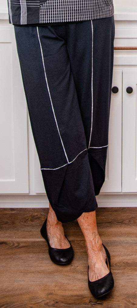 Black Pant with White Ladder Stitching