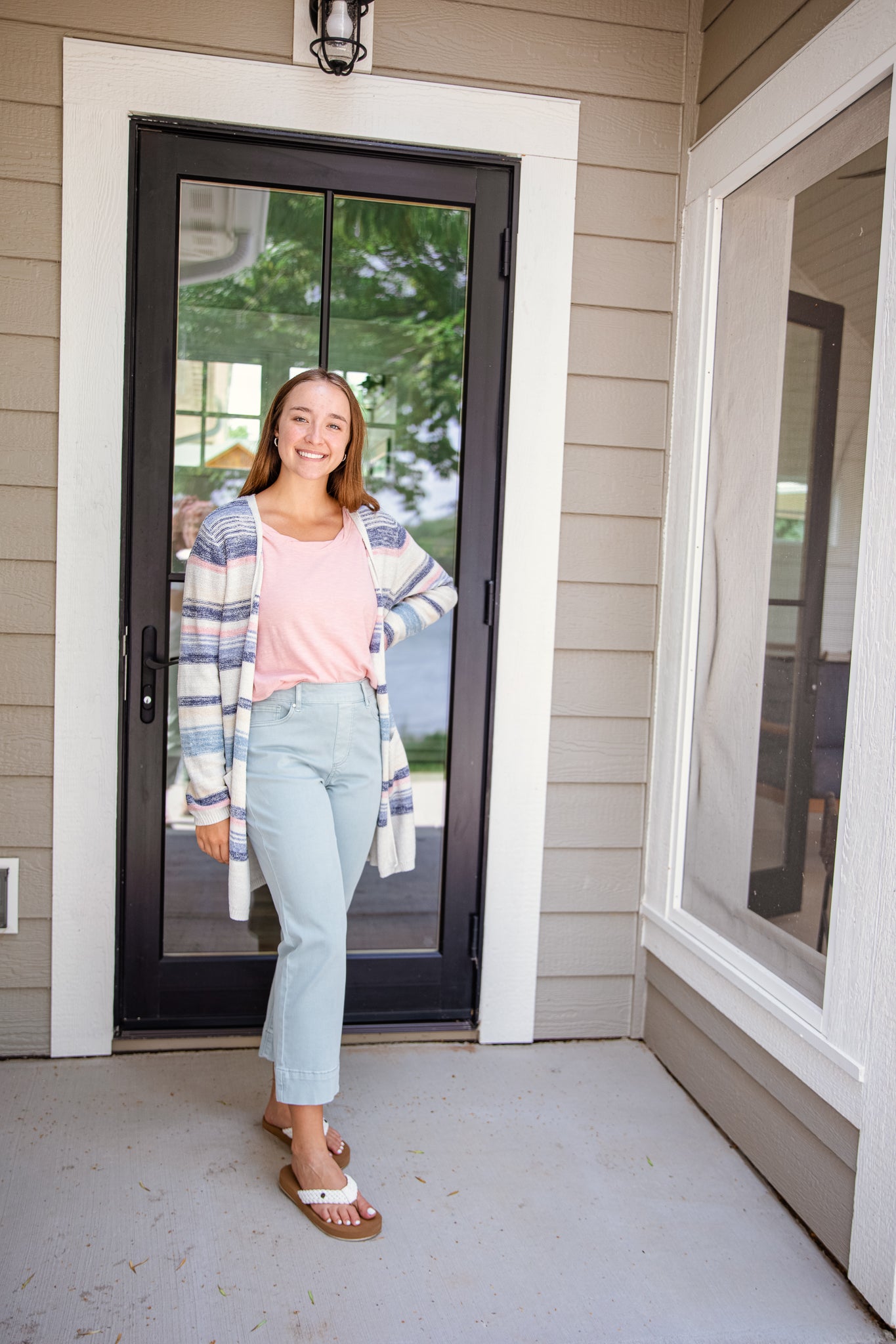Pull on Kick Flare Capri - Pearl Blue