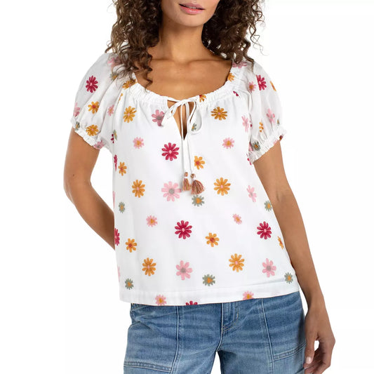 Multi Flower Woven Top
