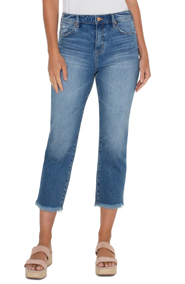 Hi-Rise Non-Skinny Skinny With Fray Hem