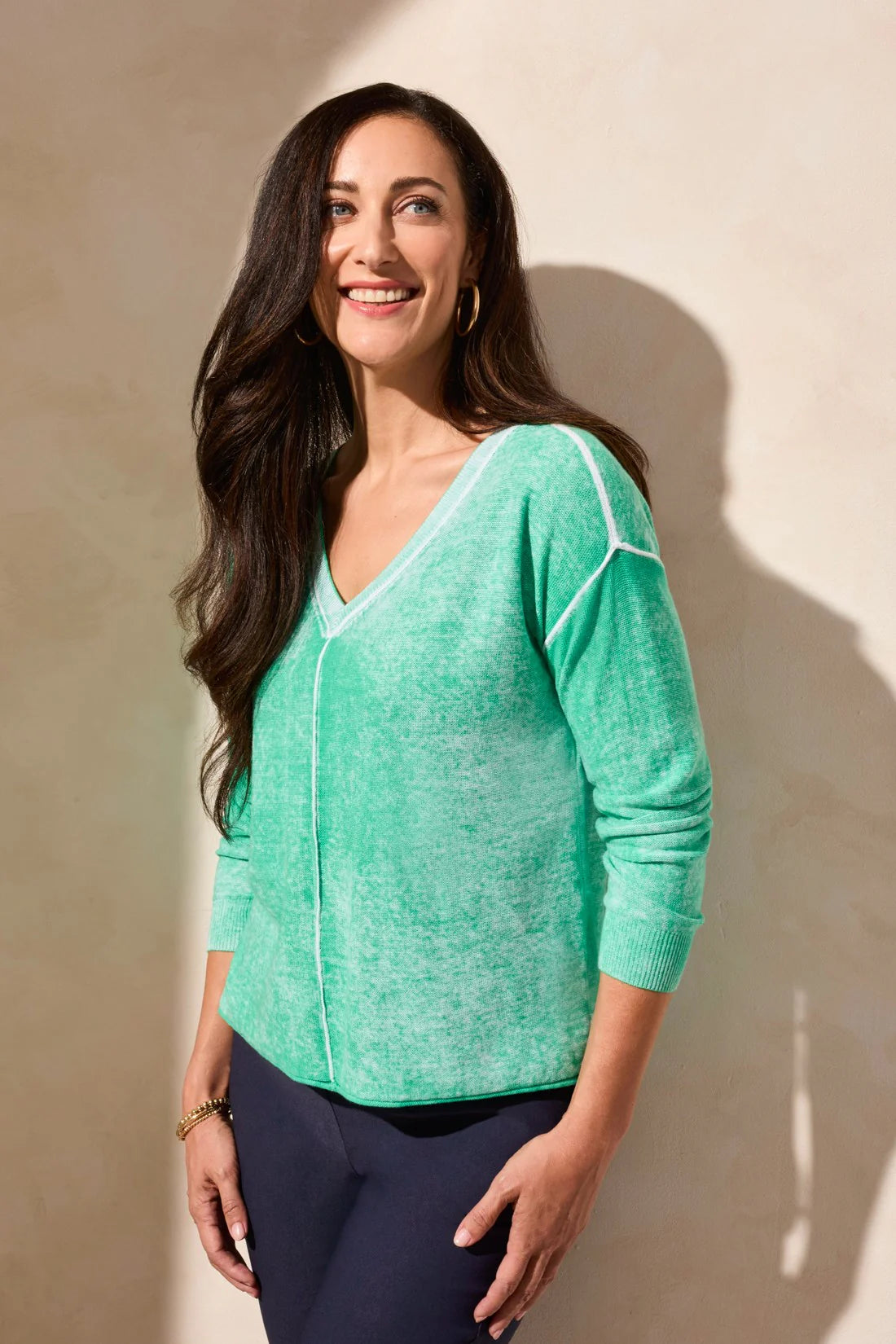 Lightweight Cotton V-Neck Sweater