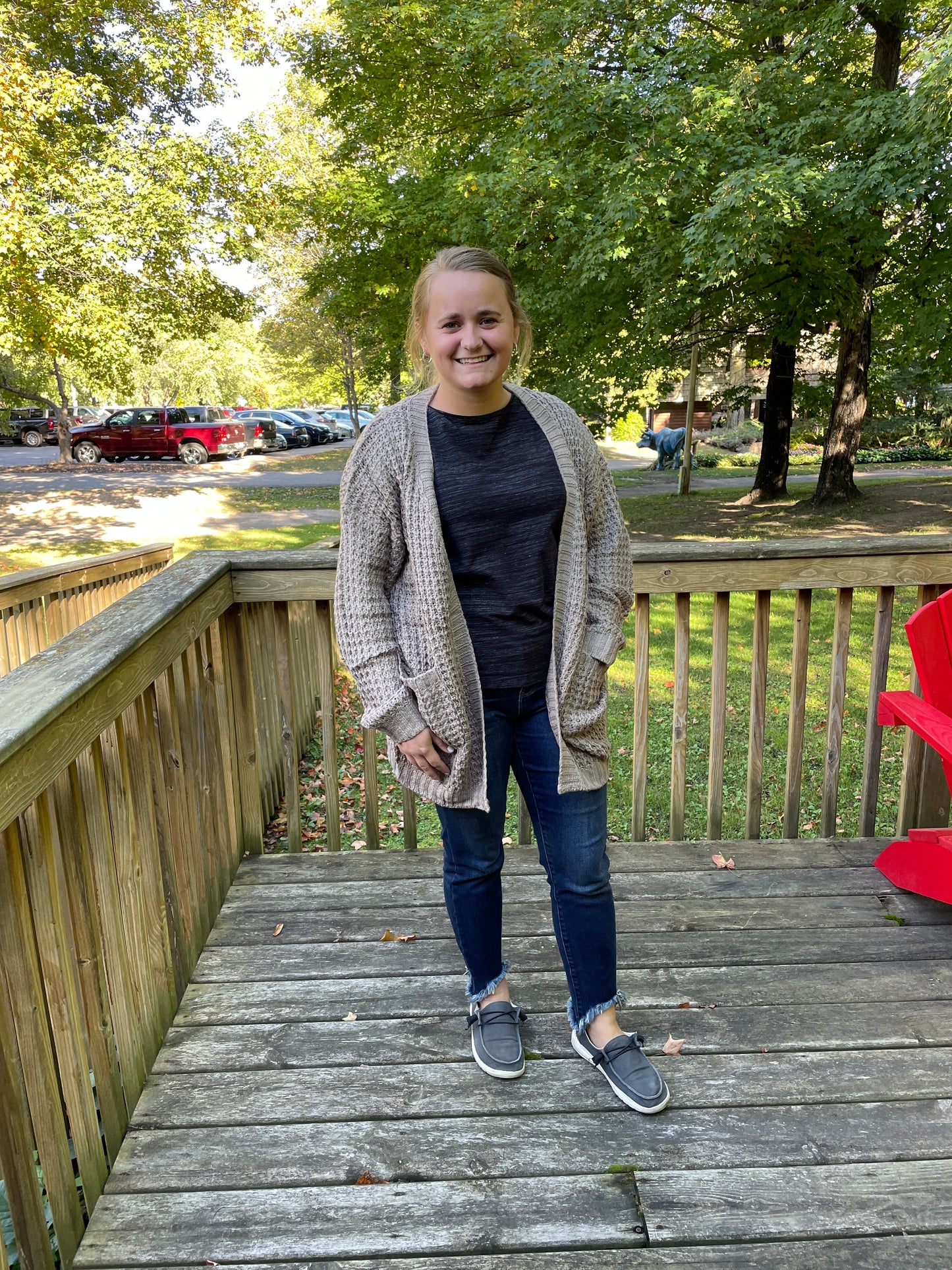 Taupe Cardigan with pockets