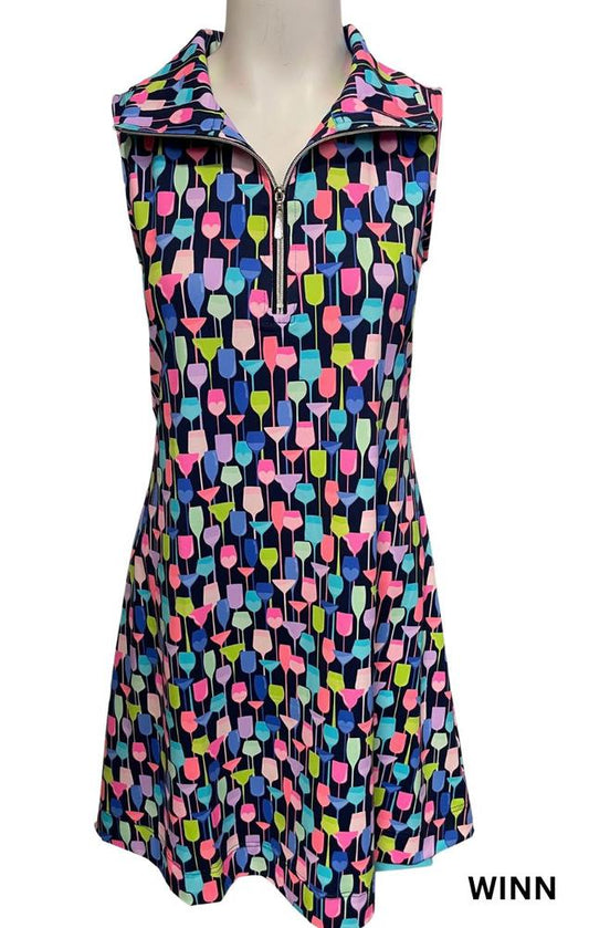 Wine Dress with Ruffle Bottom