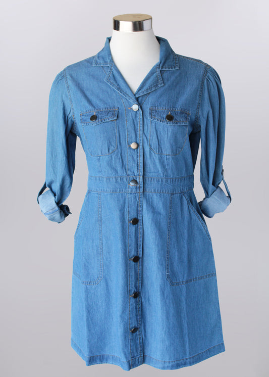 Denim Dress with Buttons