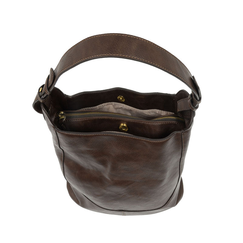 Adele Large Bucket Bag - Dark Oak