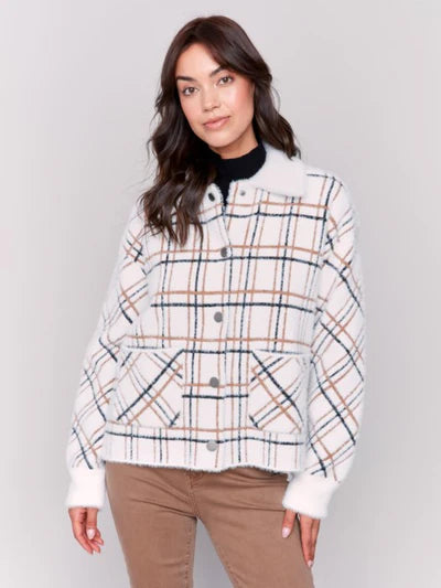 Jacquard Short Plaid Jacket