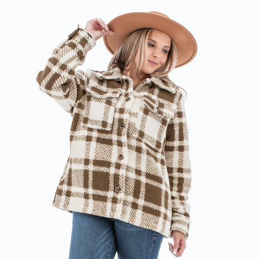 Helena Fleece Plaid Jacket