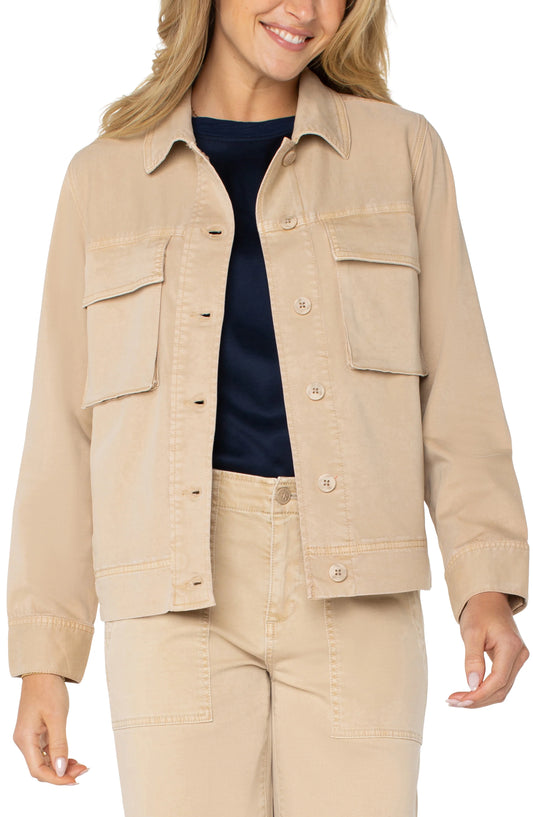 Button Front Cargo Jacket