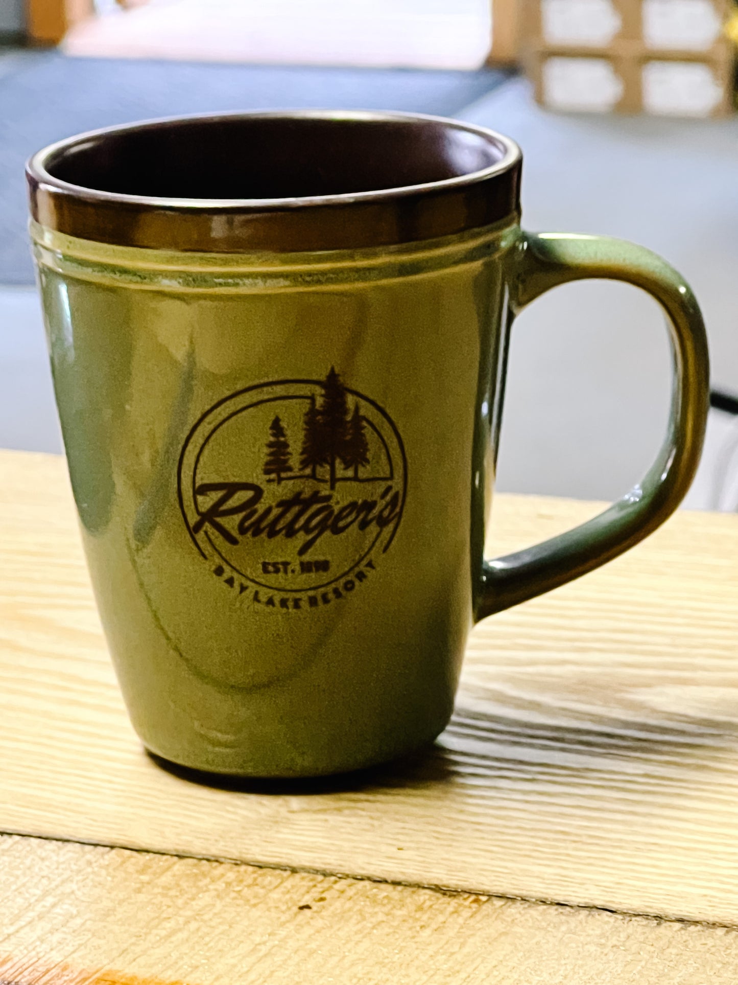 Ruttger's Coffee Mug - Blue or Moss Green