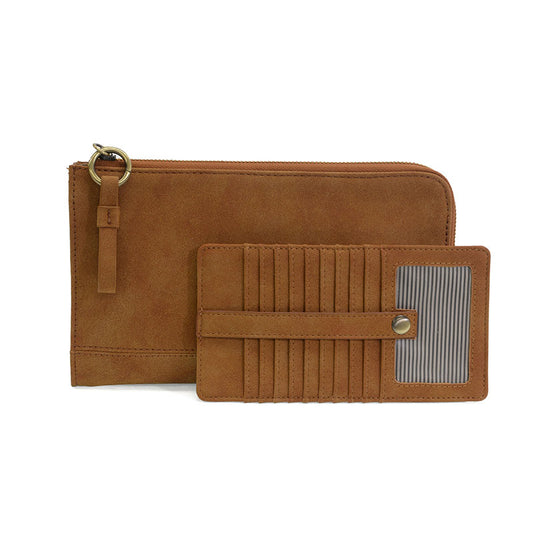 Faux Suede Karina Wristlet Wallet