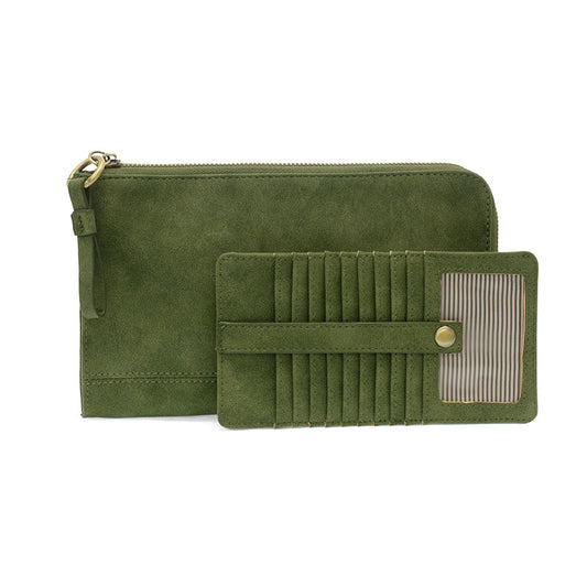 Faux Suede Karina Wristlet Wallet