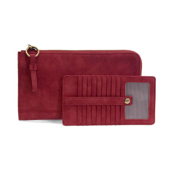 Faux Suede Karina Wristlet Wallet